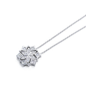 Tasaki Diamond 2 Way Design Pendant Necklace White Gold